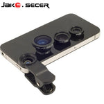 Fisheye Lens 3 in 1 mobile phone lenses fish eye +wide angle +macro camera lens for iphone 7 6s plus 5s/5 xiaomi huawei samsung