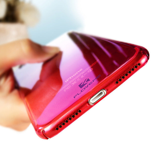 FLOVEME For iPhone 6 6S Plus Case 5 5S SE Gradient Blue-Ray Light Case For Apple iPhone 7 7 Plus 5S 5 SE Clear Accessories Cover
