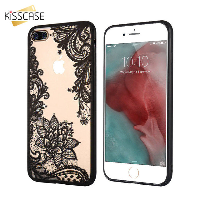 KISSCASE Phone Cases For iPhone 6 6s Plus 7 7 Plus 5 5s SE Luxury Lace Flowers TPU Cover Case For iPhone 7 7 Plus 6 6s Plus 5 5s