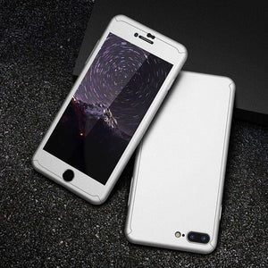 FLOVEME 360 Protective Case For iPhone 6 6S 7 Plus 5 5S SE Tempered Glass Front Back Cover Full Body Coverage Protection Shells