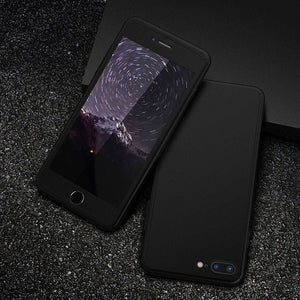 FLOVEME 360 Protective Case For iPhone 6 6S 7 Plus 5 5S SE Tempered Glass Front Back Cover Full Body Coverage Protection Shells