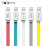 USB Cable for iPhone 8 7 6 6s SE 5s, ROCK Data Sync Flat USB Cable for iPad mini/air/pro for iPhone charger for iPhone X Cable