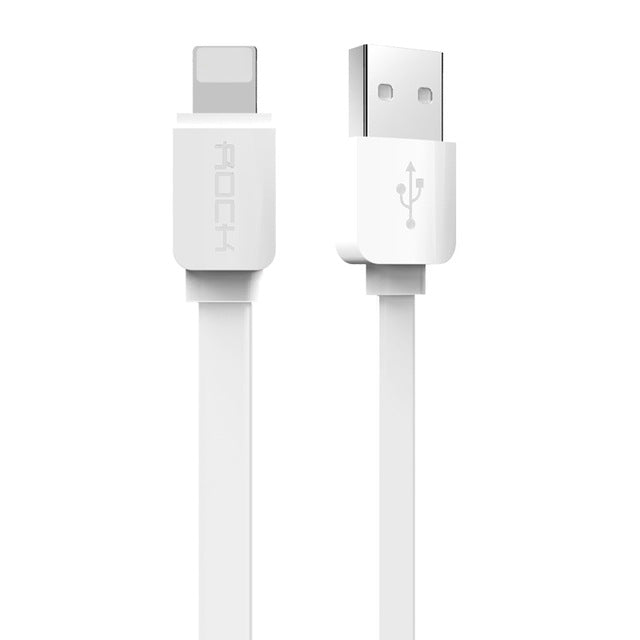 USB Cable for iPhone 8 7 6 6s SE 5s, ROCK Data Sync Flat USB Cable for iPad mini/air/pro for iPhone charger for iPhone X Cable