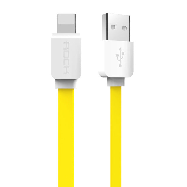 USB Cable for iPhone 8 7 6 6s SE 5s, ROCK Data Sync Flat USB Cable for iPad mini/air/pro for iPhone charger for iPhone X Cable