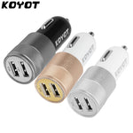 KOYOT Dual USB Car Charger For Iphone X 8 7 Plus Universal mobile phone  USB Adapter For Samsung S6 S5 USB Cigar Socket