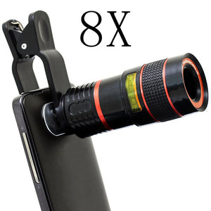Universal 8X 12XOptical Zoom Telescope Camera Lens Clip Mobile Phone Telescope For iPhone6 for Samsung for HTC for Huawei Xiaomi