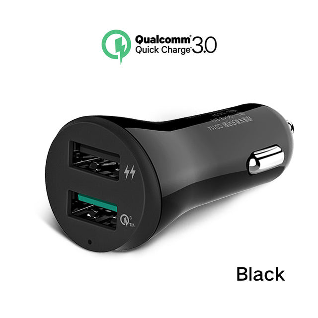 Ugreen Car USB Charger Quick Charge 3.0 2.0 Mobile Phone Charger 2 Port USB Fast Car Charger for Samsung Xiaomi Tablet Charger
