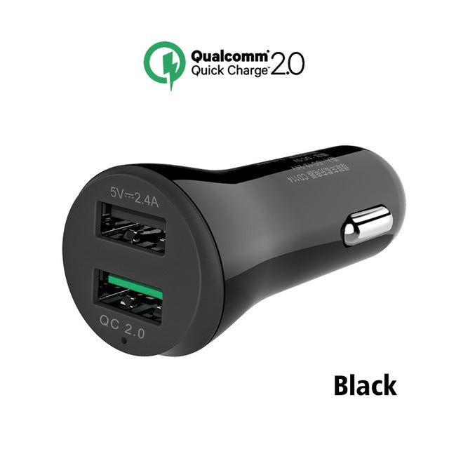 Ugreen Car USB Charger Quick Charge 3.0 2.0 Mobile Phone Charger 2 Port USB Fast Car Charger for Samsung Xiaomi Tablet Charger