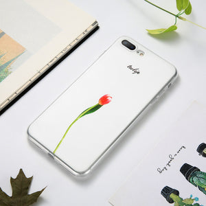 KISSCASE Flower Patterned Case For iPhone 6 6s 7 Plus Cover Soft Silicone Floral Protect Cover For iPhone 5S SE 8 Plus X 10 Capa