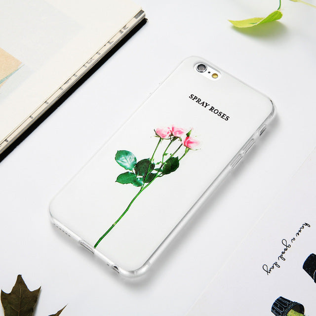 KISSCASE Flower Patterned Case For iPhone 6 6s 7 Plus Cover Soft Silicone Floral Protect Cover For iPhone 5S SE 8 Plus X 10 Capa