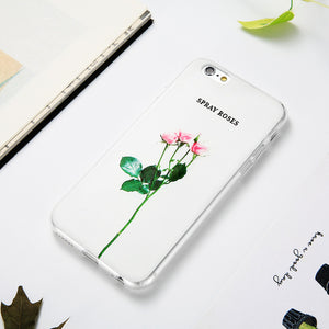 KISSCASE Flower Patterned Case For iPhone 6 6s 7 Plus Cover Soft Silicone Floral Protect Cover For iPhone 5S SE 8 Plus X 10 Capa