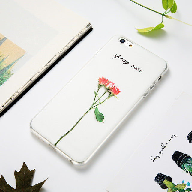 KISSCASE Flower Patterned Case For iPhone 6 6s 7 Plus Cover Soft Silicone Floral Protect Cover For iPhone 5S SE 8 Plus X 10 Capa