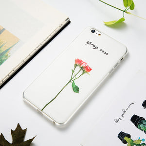 KISSCASE Flower Patterned Case For iPhone 6 6s 7 Plus Cover Soft Silicone Floral Protect Cover For iPhone 5S SE 8 Plus X 10 Capa