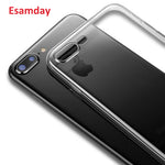 Esamday Clear Silicon Ultra Thin Soft TPU Case For iPhone 5 5s SE 6 6s 6Plus 6sPlus Transparent Phone Case For 7 7Plus 8 8Plus X