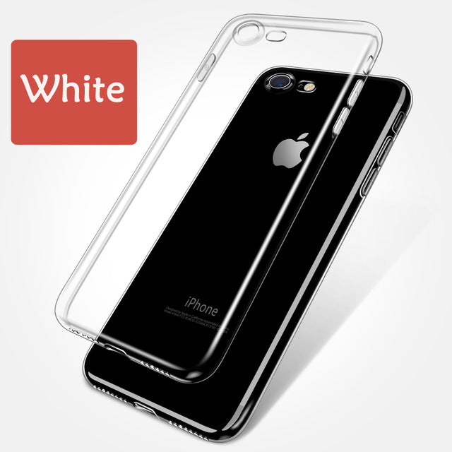 Esamday Clear Silicon Ultra Thin Soft TPU Case For iPhone 5 5s SE 6 6s 6Plus 6sPlus Transparent Phone Case For 7 7Plus 8 8Plus X