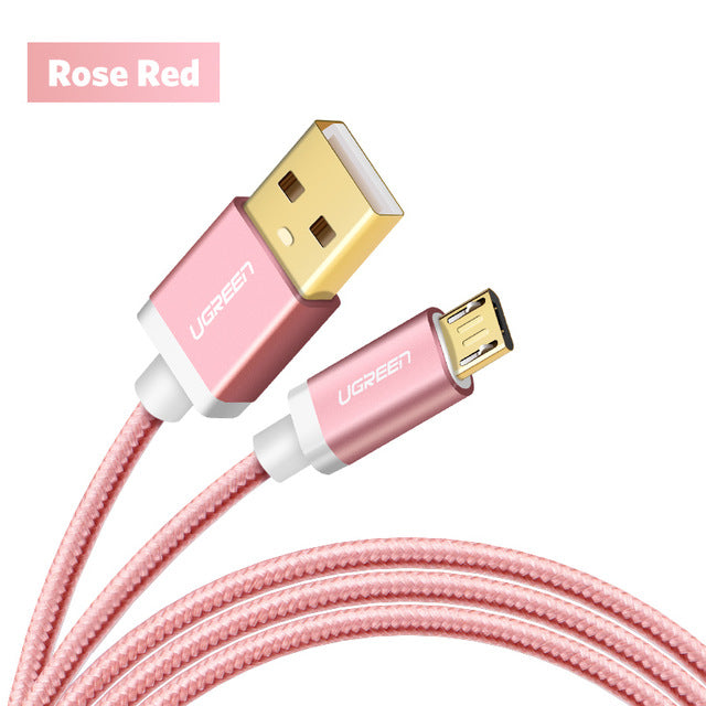 Ugreen Micro USB Cable Android Nylon Braided Charger USB to Micro USB Fast Charging Cable for Samsung Xiaomi HTC Tablet USB Cord